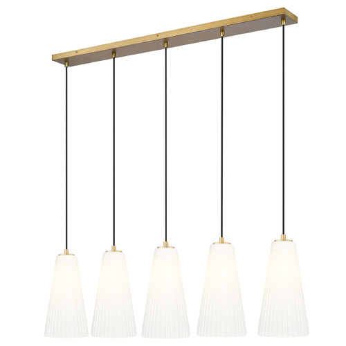 Z-Lite Farrell Modern Gold Multi-Light Pendant with Conical Shade