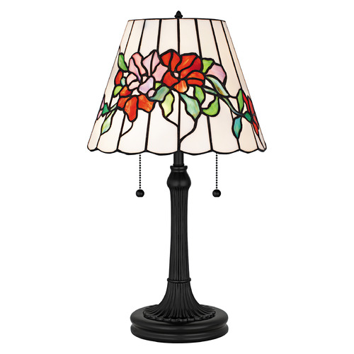 Quoizel Lighting Aurora Matte Black Table Lamp with Empire Shade