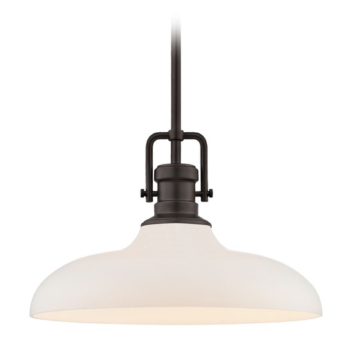 Industrial Pendant Light Bronze Finish  14-Inch Wide