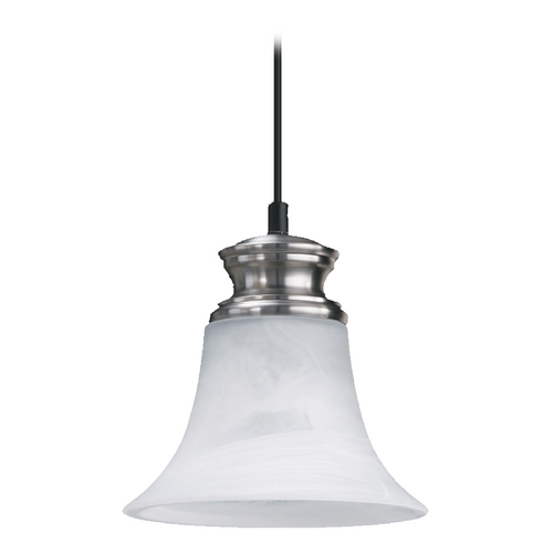 Quorum Lighting Madison Satin Nickel Mini Pendant with Bell Shade by Quorum Lighting 3174-65