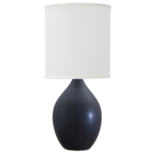 Scatchard Stoneware Black Matte Table Lamp by House of Troy Lighting
