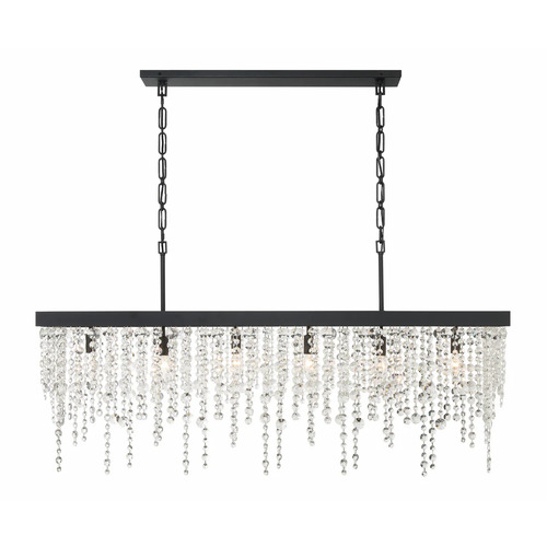 Crystorama Lighting Winham Linear Chandelier in Black Forged by Crystorama Lighting WIN-617-BF-CL-MWP