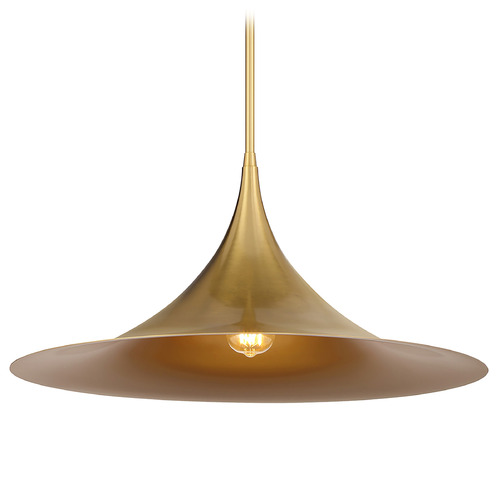 Savoy House Lighting Bowdin Warm Brass Pendant Light with Coolie Shade