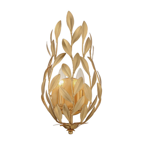 Broche 2-Light Wall Sconce in Antique Gold by Crystorama Lighting
