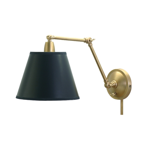 Library Adjustable Swing Wall Lamp in Weathered Brass by House of Troy Lighting