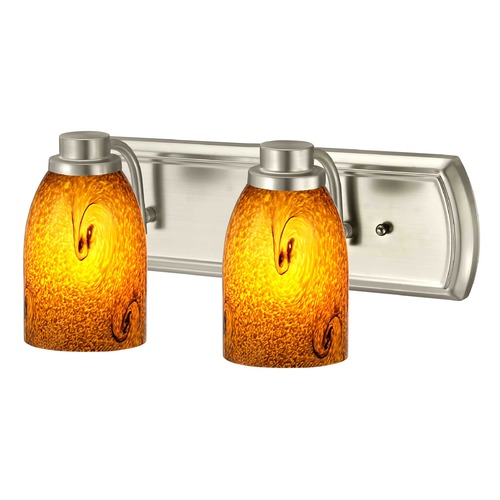 Design Classics Lighting Bathroom Light with 2-Lights in Satin Nickel 1202-09 GL1001D