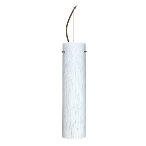 Besa Lighting Stilo Bronze LED Pendant Light with Cylindrical Shade