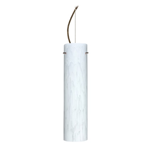 Besa Lighting Besa Lighting Stilo Bronze LED Pendant Light with Cylindrical Shade 1KX-722419-LED-BR