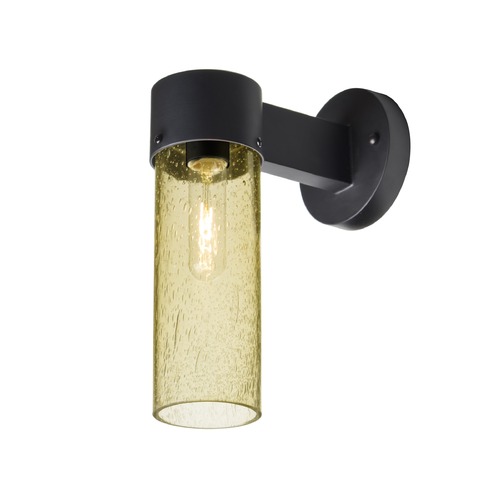 Besa Lighting Gold Seeded Outdoor Wall Light Black Juni by Besa Lighting JUNI10GD-WALL-BK