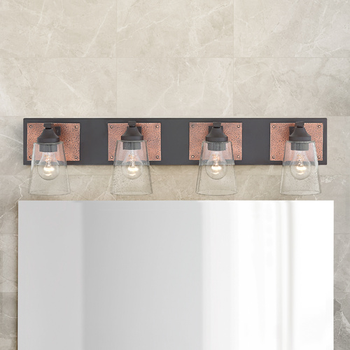 Hinkley Jackson 4-Light Buckeye Bronze & Antique Copper Bathroom Light by Hinkley Lighting 51824KZ