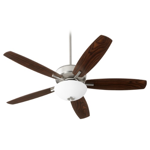 Breeze Satin Nickel LED Ceiling Fan with Light by Quorum Lighting