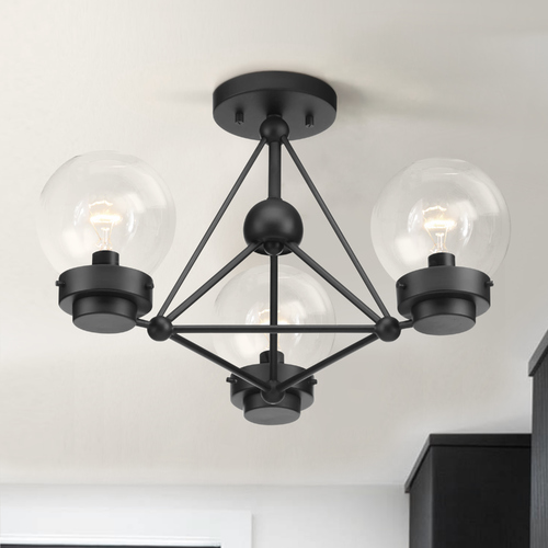 Progress Lighting Spatial Black Semi-Flush Mount by Progress Lighting P400077-031