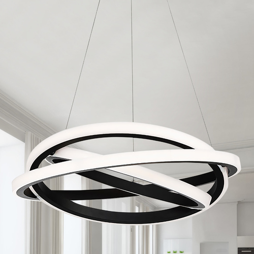 Modern Forms by WAC Lighting Veloce 26-Inch LED Chandelier in Black by Modern Forms PD-24826-BK