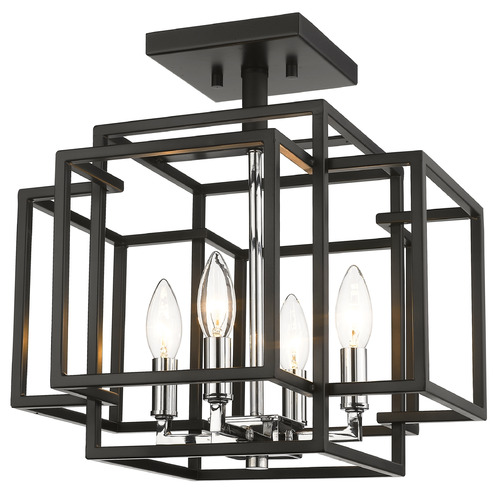 Titania Black & Chrome Semi-Flush Mount by Z-Lite