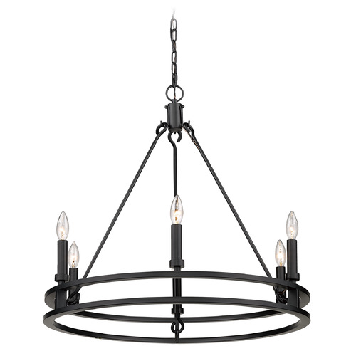 Dennison Matte Black Chandelier by Z-Lite