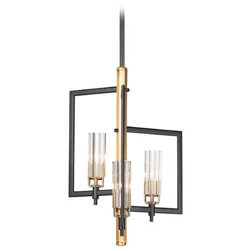 Flambeau Black & Antique Brass Chandelier by Maxim Lighting
