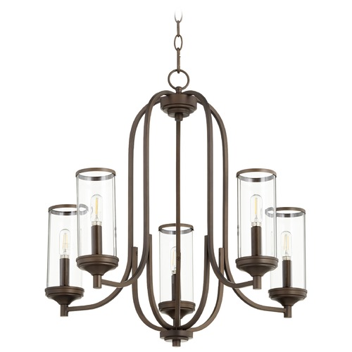 Quorum Lighting Collins Oiled Bronze Chandelier by Quorum Lighting 6044-5-86