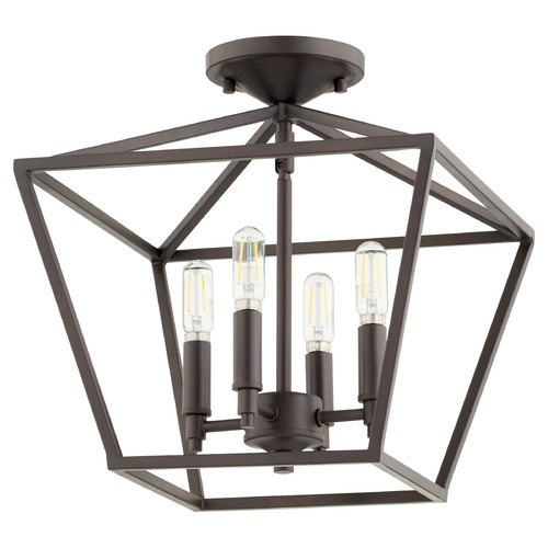 Gabriel Oiled Bronze Semi-Flush Mount by Quorum Lighting