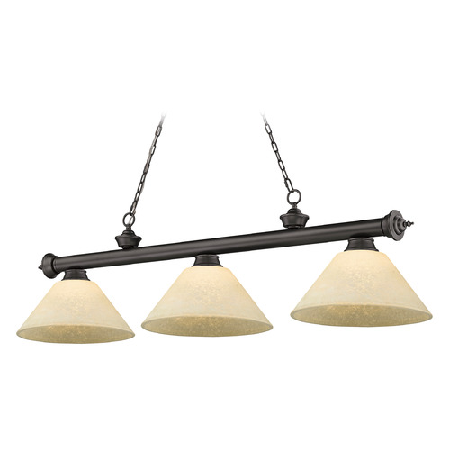 Z-Lite Cordon Bronze Billiard Light by Z-Lite 2306-3BRZ-AGM14