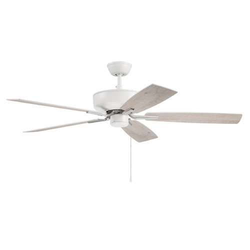 Craftmade Lighting Pro Plus 52-Inch Fan White & Polished Nickel Ceiling Fan by Craftmade Lighting P52WPLN5-52WWOK