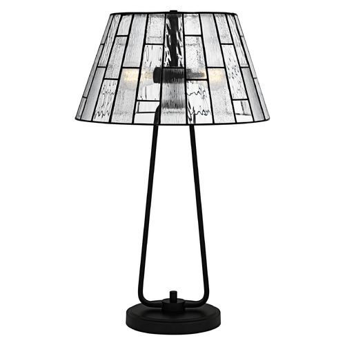 Quoizel Lighting Rainier Matte Black Table Lamp with Empire Shade