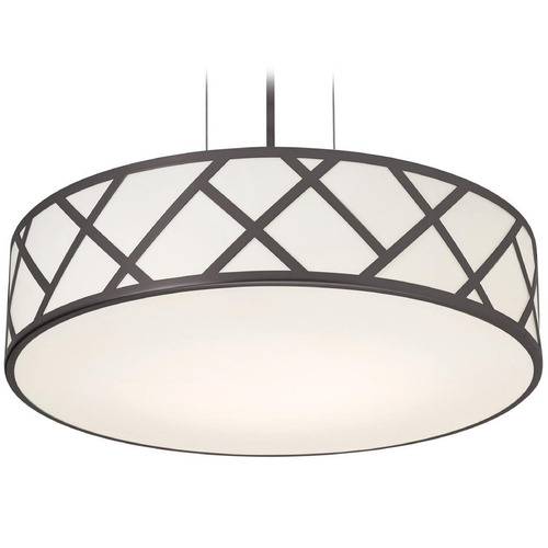 Afx Lighting Haven Black LED Pendant Light with Drum Shade