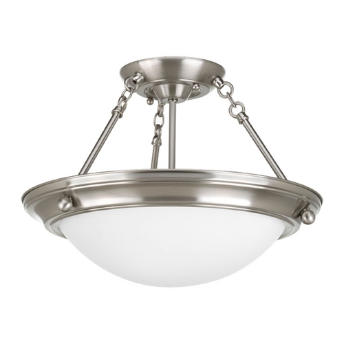 Progress Lighting Eclipse Semi-Flush Mount in Brushed Nickel by Progress Lighting P3567-09