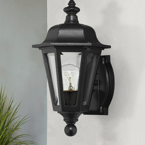 Hinkley Outdoor Wall Light with Clear Glass in Black by Hinkley Lighting 1819BK