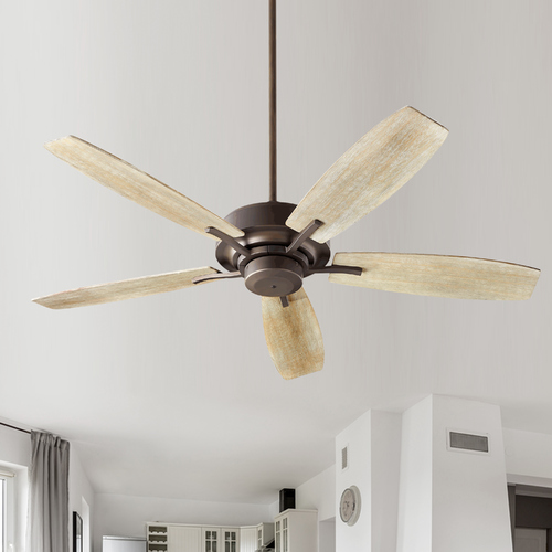 Quorum Lighting 52-Inch Soho Oiled Bronze Ceiling Fan with Weathered Oak Blades by Quorum Lighting 64525-8641