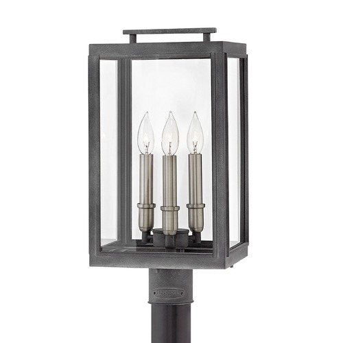 Hinkley Sutcliffe 20-Inch LED Post Light in Aged Zinc by Hinkley Lighting 2911DZ-LL
