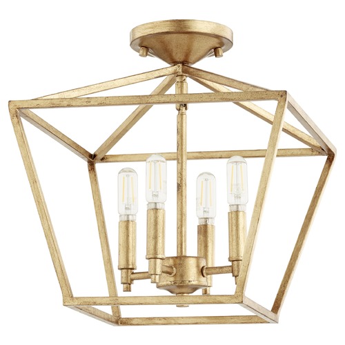 Gabriel Gold Leaf Semi-Flush Mount by Quorum Lighting