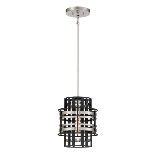 Presten Mini Pendant in Brushed Nickel & Sand Coal by Metropolitan