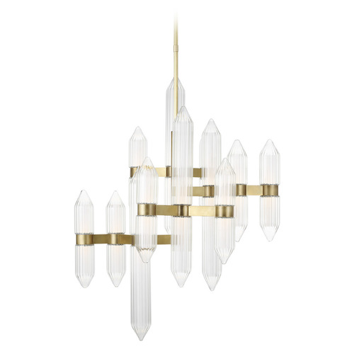 Langston Medium LED Chandelier in Plated Brass by Visual Comfort Modern