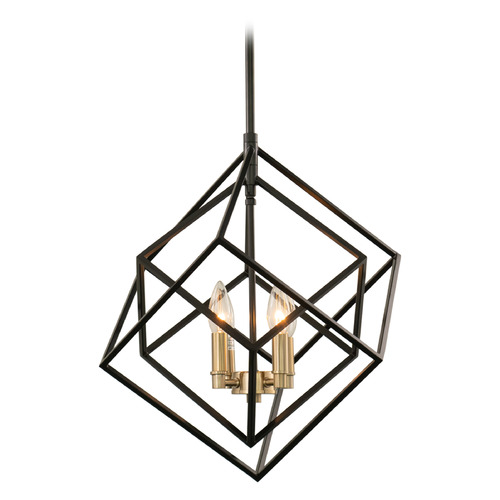 Vaxcel Lighting Rad Black & Natural Brass Pendant Light