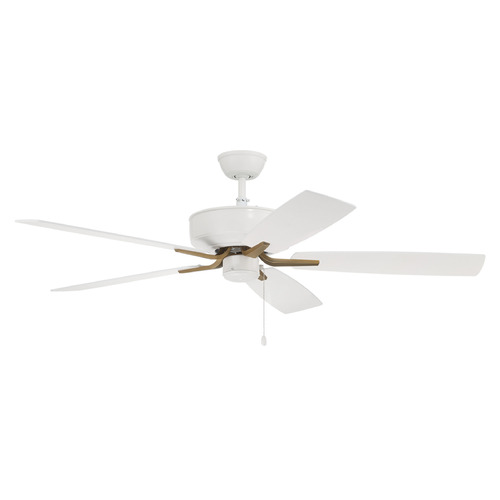 Craftmade Lighting Pro Plus 52-Inch Fan White & Satin Brass Ceiling Fan by Craftmade Lighting P52WSB5-52WWOK