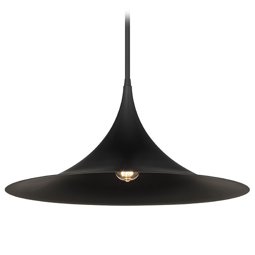 Savoy House Lighting Bowdin Matte Black Pendant Light with Coolie Shade