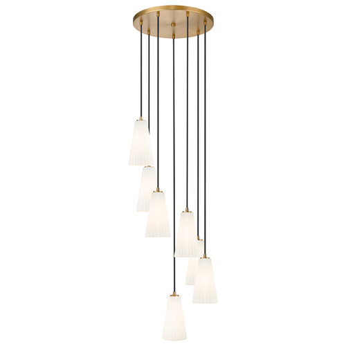 Z-Lite Farrell Modern Gold Multi-Light Pendant with Conical Shade
