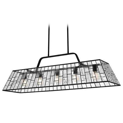 Quoizel Lighting Rainier Matte Black Island Light with Rectangle Shade