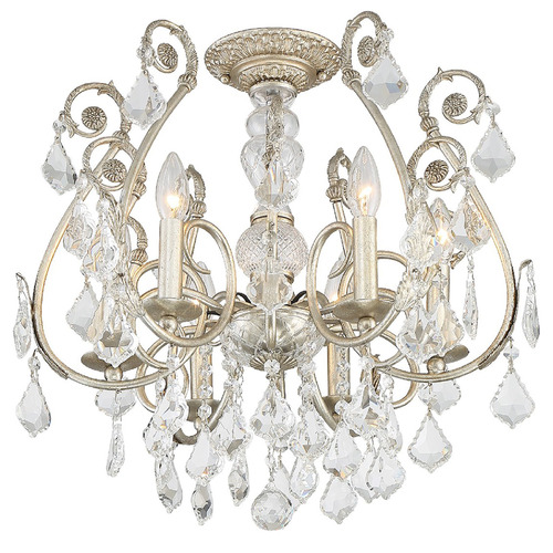 Crystorama Lighting Regis Olde Silver Semi-Flushmount Light