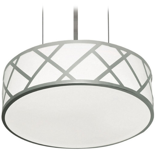 Afx Lighting Haven Satin Nickel LED Pendant Light with Drum Shade