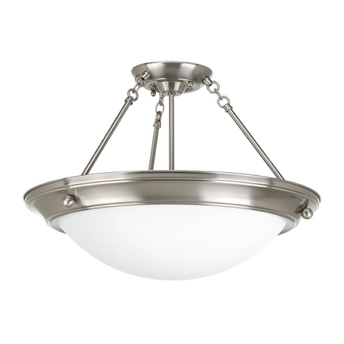 Progress Lighting Eclipse Semi-Flush Mount in Brushed Nickel by Progress Lighting P3569-09
