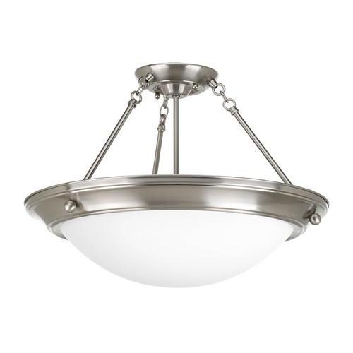 Progress Lighting Eclipse Semi-Flush Mount in Brushed Nickel by Progress Lighting P3569-09