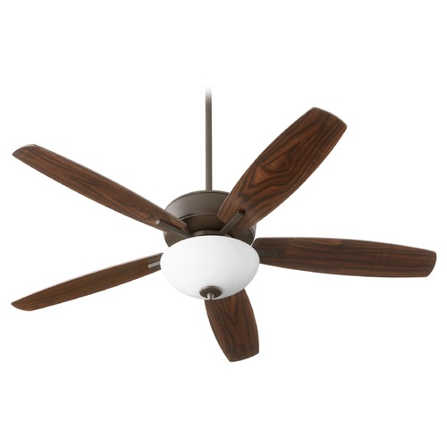 Breeze Oiled Bronze LED Ceiling Fan with Light by Quorum Lighting