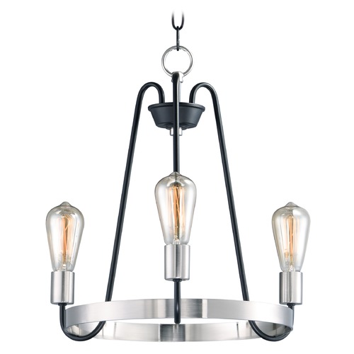 Maxim Lighting Haven Black & Satin Nickel Mini-Chandelier by Maxim Lighting 11733BKSN