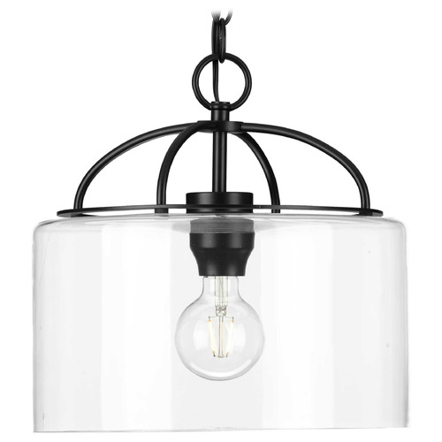 Progress Lighting Progress Lighting Leyden Matte Black Pendant Light with Drum Shade P500316-031