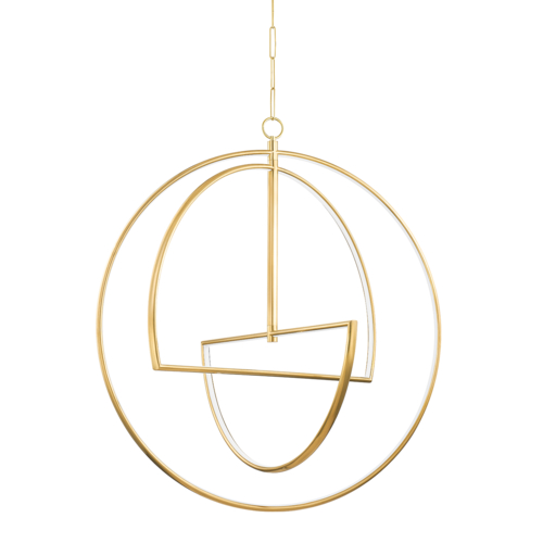 Welland 40-Inch LED Chandelier in Aged Brass by Hudson Valley Lighting