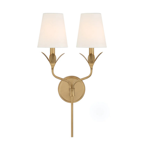 Broche 2-Light Wall Sconce in Antique Gold by Crystorama Lighting