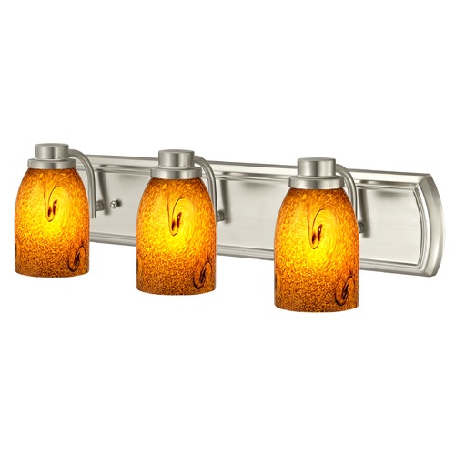 Design Classics Lighting Bathroom Light with 3-Lights in Satin Nickel 1203-09 GL1001D