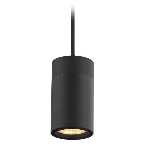 Recesso Lighting by Dolan Designs LED Cylinder Pendant in Black 2700K by Recesso TR1051V2-27-BK