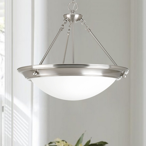 Progress Lighting Eclipse Pendant Light in Brushed Nickel by Progress Lighting P3575-09